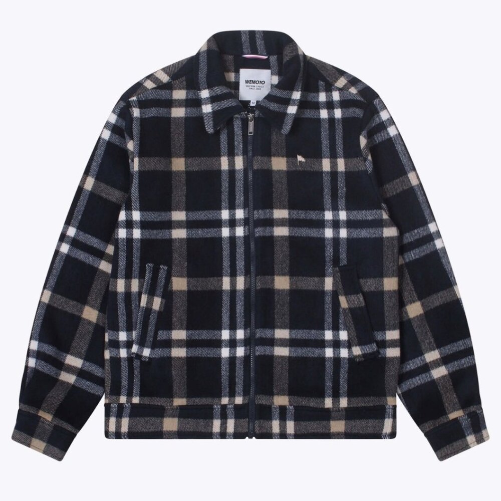 BNWT Wemoto - Donnie - Men's Navy Blue Plaid Heavyweight Worker Jacket